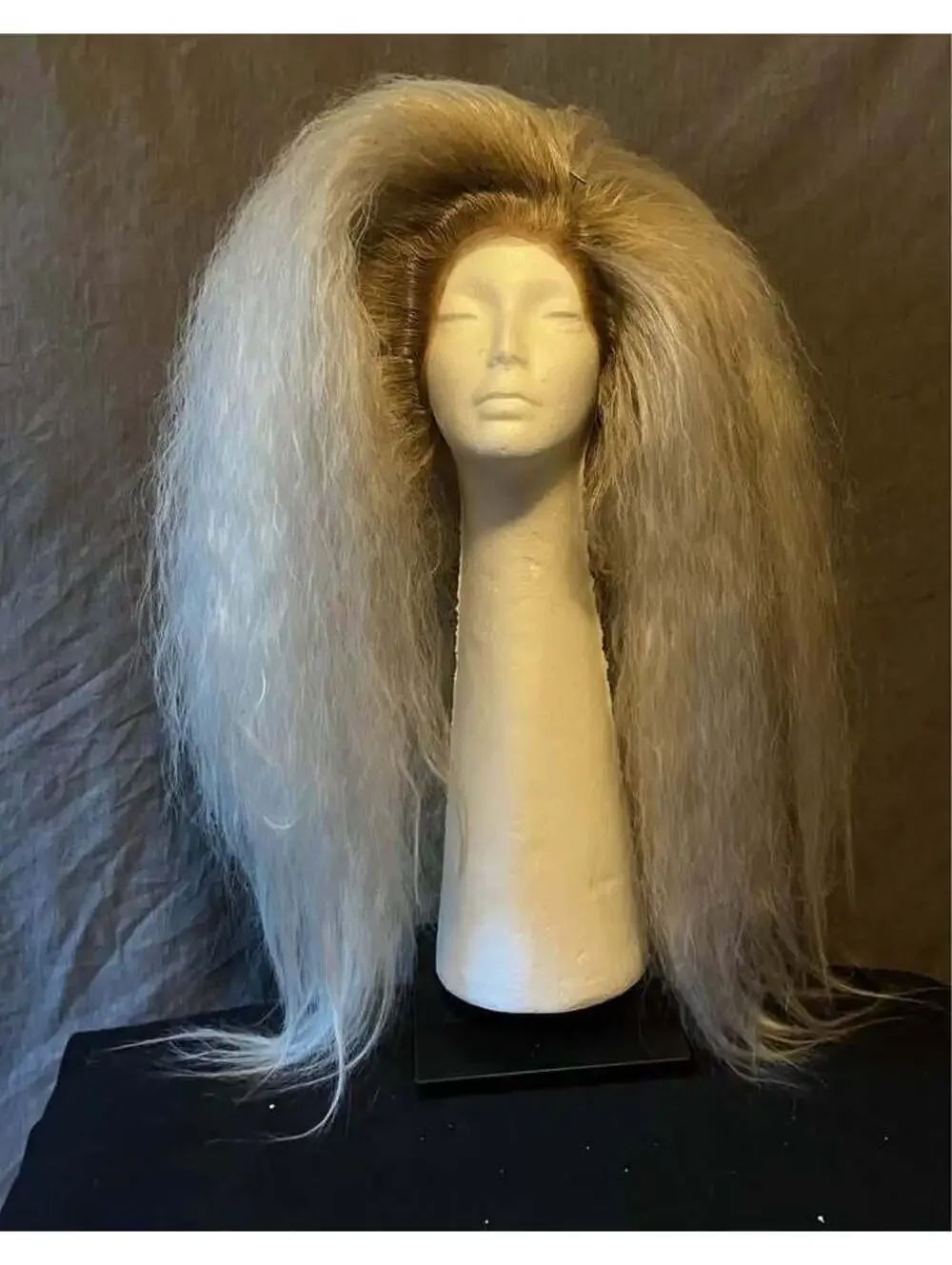 Long Blonde Teased Lace Front Wig